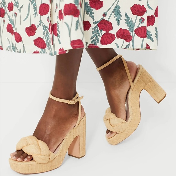 Loeffler Randall Fae Braided Raffia Ankle Strap Sandal Size 6 - Picture 2 of 6